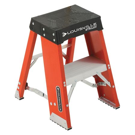 LOUISVILLE 2 Steps, Fiberglass Step Stand, 375 lb. Load Capacity, Orange/Silver FY8002