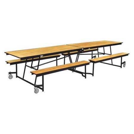 OKLAHOMA SOUND Rectangle Mobile Bench Table , 56" W 29" H, Gray Tabletop MTFB12-MDPEPCOKOK