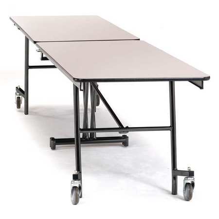OKLAHOMA SOUND Rectangle Mobile Cafeteria Table, 30" W, 145 L, 29" H, MDF Top, Grey MT12MDPEPCGY