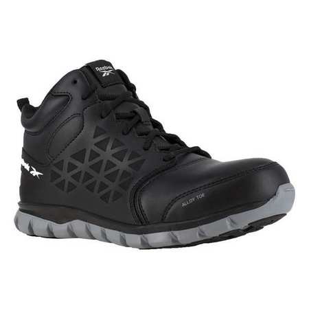 REEBOK Athletic Style Work Shoes, 11-1/2, M, Bk, PR RB4142