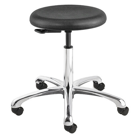 Versa Black Poly Backless stool, 15-20" Seat Height, Casters 3350-P-3850S/5