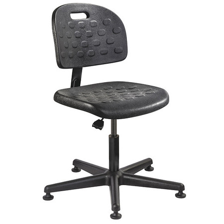 BEVCO Polyurethane Desk Chair, 15" to 20", No Arms, Black V7007MG