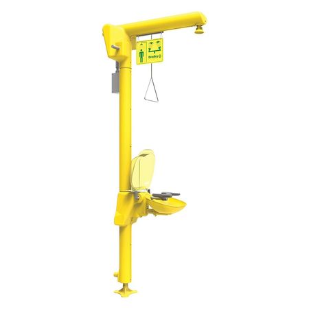 BRADLEY Floor-Mounted Heat Traced Shower with Plastic Bowl in Yellow S19-304D2BL