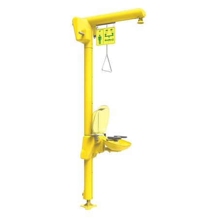 BRADLEY Floor-Mounted Heat Traced Shower with Plastic Bowl in Yellow S19-304GAT