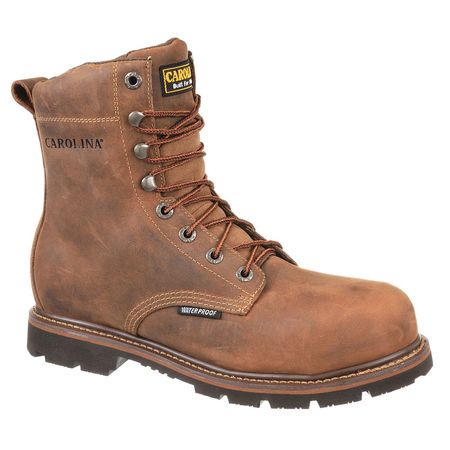 CAROLINA SHOE Size 11-1/2 Men's 8 in Work Boot Steel Work Boot, Brown CA3557