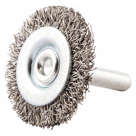 Zoro Select Wire Wheel Brush, Shank Mount, 3/8" L Trim 66252838999
