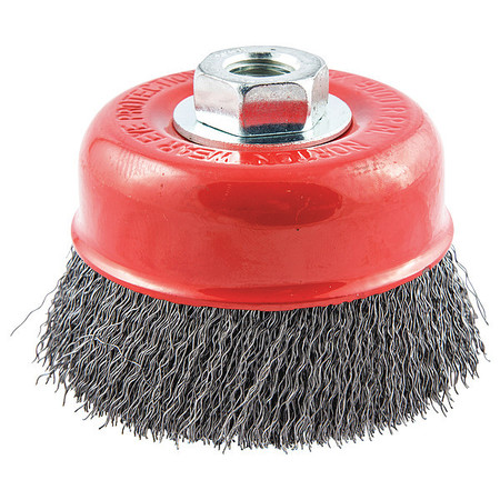 ZORO SELECT Crimped Wire Cup Brush, 1-1/8" L Trim 66252839121