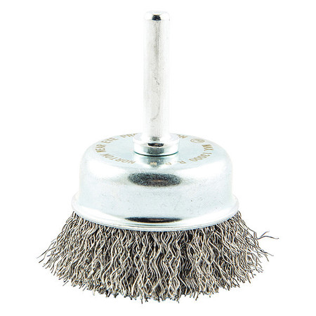Norton Abrasives Crimped Wire Cup Brush, Shank Mount, Wire Dia.: 0.012 in 66252838858
