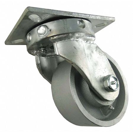 Zoro Select Plate Caster, Heavy-Duty, 6" Wheel Dia. 416P26