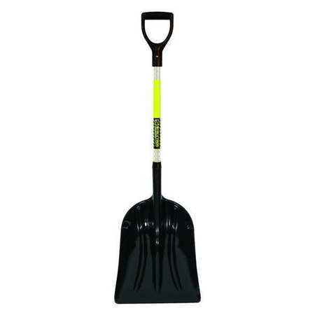 Structron Snow Shovel, 29 in Fiberglass Poly Blade Material, 14 1/4 in Blade Width 49757GRA