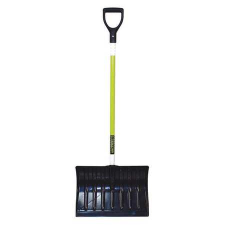 STRUCTRON Snow Shovel, 43 in Fiberglass D-Grip Handle, Poly Blade Material, 18 in Blade Width 96849GRA