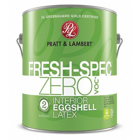 Pratt & Lambert Interior Paint, Eggshell, Latex Base, Bright White, 1 gal 0000Z0380-16
