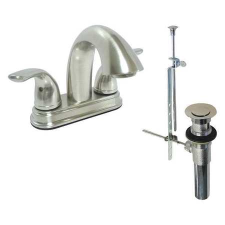 DOMINION FAUCETS Dual-Handle 4'' Mount, Two Handle Faucet, for Lavatory, Brushed Nickel 77-4300