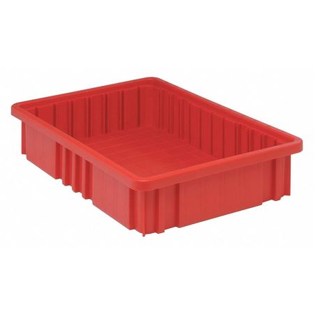 QUANTUM STORAGE SYSTEMS Divider Box, Red, Polypropylene, 16 1/2 in L, 10 7/8 in W, 3 1/2 in H DG92035RD