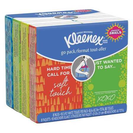 Kleenex Go Pack 3 Ply Facial Tissue, 10 Sheets 11974