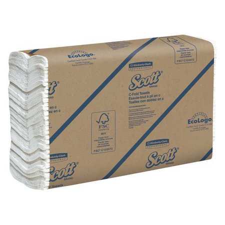 KIMBERLY-CLARK PROFESSIONAL Essential C-Fold Paper Towels, 1 Ply, 200 Sheets, White, 12 PK 01510