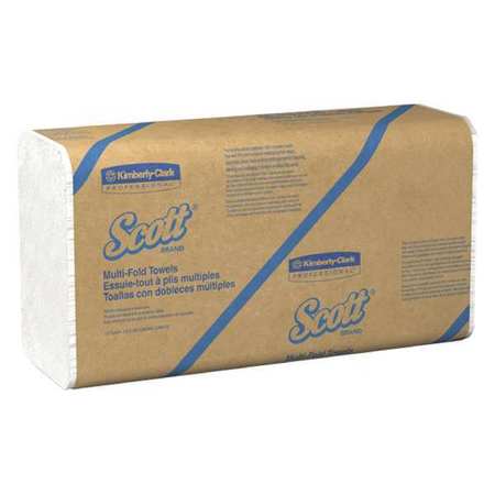 KIMBERLY-CLARK PROFESSIONAL 100% Recycled Fiber Multifold Paper Towels, 9.2" x 9.4", Compact Case, (250 Sheets/Pack, 16 Packs) 01807