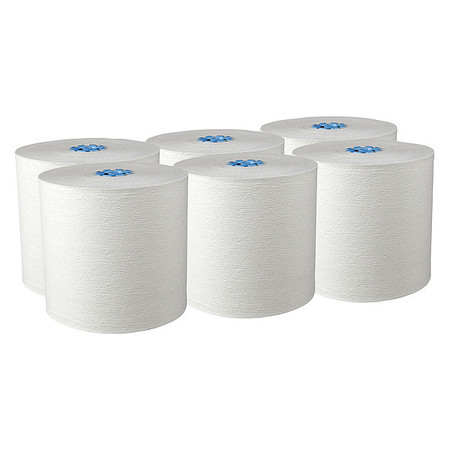 KIMBERLY-CLARK PROFESSIONAL Hard Roll Towels with Absorbency Pockets, for Blue Core Dispensers, White, (900'/Roll, 6 Rolls/Case) 43959