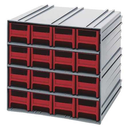 QUANTUM STORAGE SYSTEMS Parts Cabinet With Drawers with 16 Drawers, polypropylene, 11-3/4 in W x 11-3/8 in D QIC-161RD