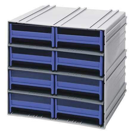 QUANTUM STORAGE SYSTEMS Parts Cabinet With Drawers with 8 Drawers, polypropylene, 11-3/4 in W x 11-3/8 in D QIC-83BL