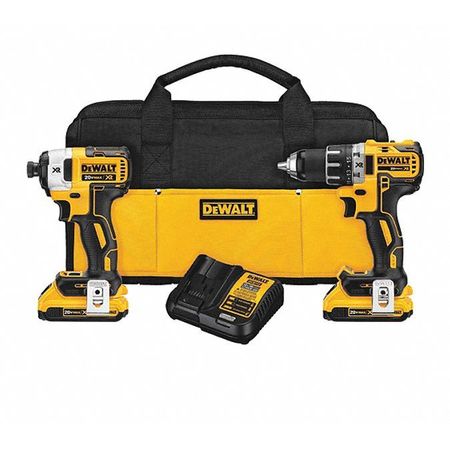 Dewalt Cordless Combo Kit, 20.0 V, 2 Tools, 2 Batt DCK283D2 / DCB230-2