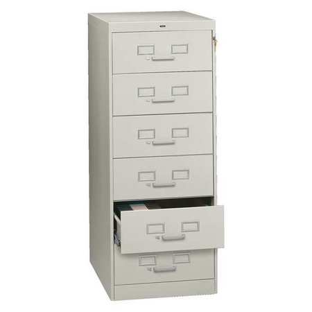 TENNSCO 21" W 6 Drawer Drawer Card File Cabinet, Light Gray CF-669LGY