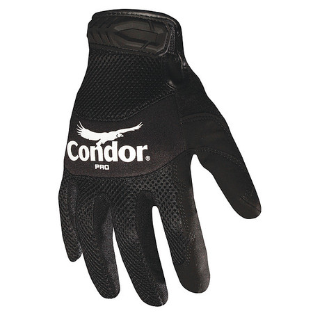 CONDOR Mechanics Gloves, 2XL, Black, Spandex/Neoprene 42LA04