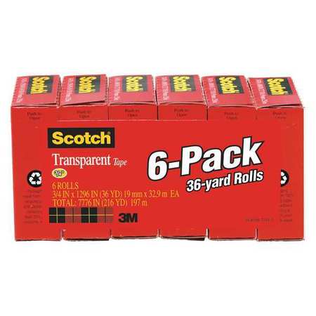 3M Scotch Tape, 3/4inx1296in 600-6PK