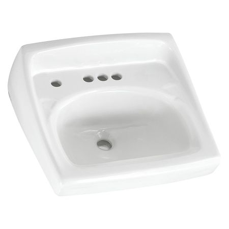 AMERICAN STANDARD 18-1/4" W x 20-1/2" L x Wall Hung, Vitreous china, Bathroom Sink 0355056.020