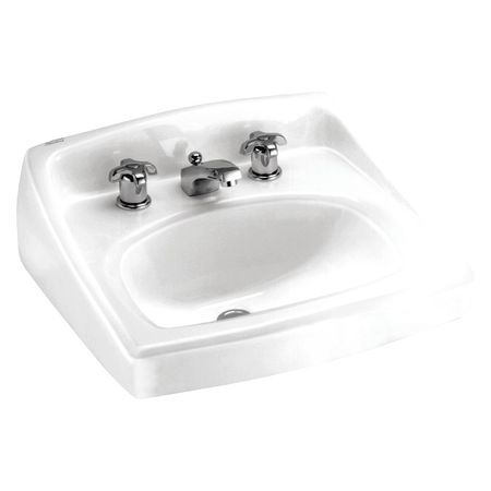 AMERICAN STANDARD White Bathroom Sink, Vitreous China, Wall Mount 0356028.020