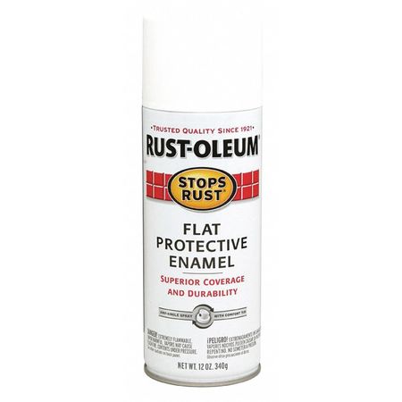 Rust-Oleum Spray Paint, White, Flat, 12 oz 7790830