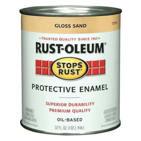 RUST-OLEUM Interior/Exterior Paint, Gloss, Sand, 1 qt 7771502