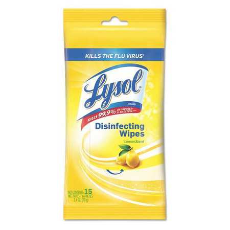 Lysol Disinfecting Wipes, Packets, Lemon, White, 24 PK 19200-93043