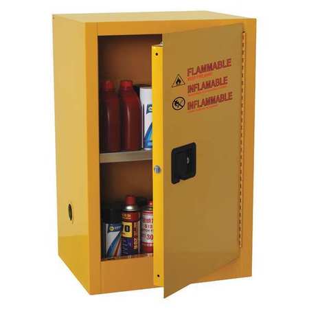 CONDOR Flammable Safety Cabinet, 16 gal., Yellow 42X496