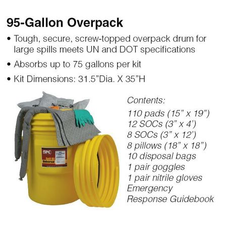 Brady 95-Gallon Drum Spill Control Kit - Universal Application SKA-95