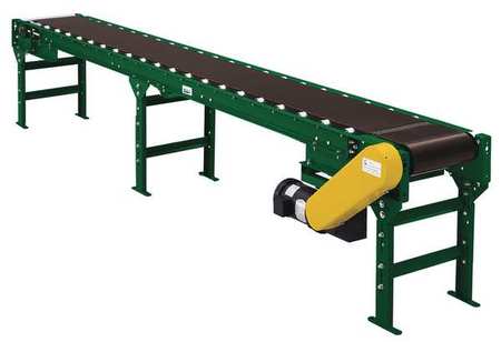 ASHLAND CONVEYOR Roller Bed Belt Conveyor, 12 ft L, 24 in W, 2,550 lb Load Capacity RB190 18B 12RE1/2A360TS M25