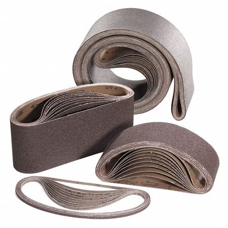 United Abrasives/Sait Sanding Belt, 4" W, 21" L, Aluminum Oxide, 80 Grit, Blue Line 58185