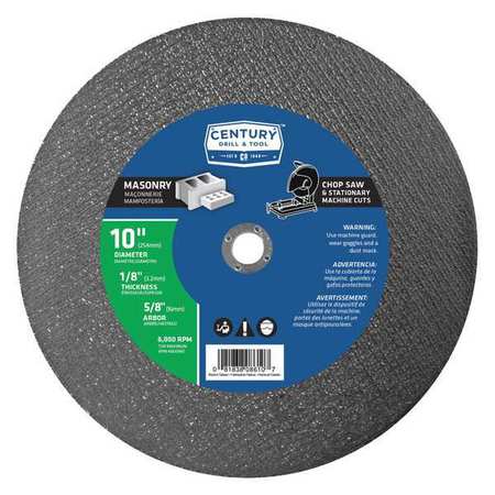 CENTURY DRILL & TOOL Masonry Saw Blade, 10x1/8 in., Type 1A 08610