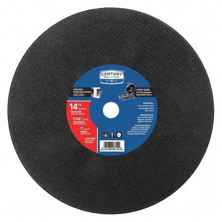 CENTURY DRILL & TOOL Chop Saw Blade, 14x7/64 in., Type 1A 08714