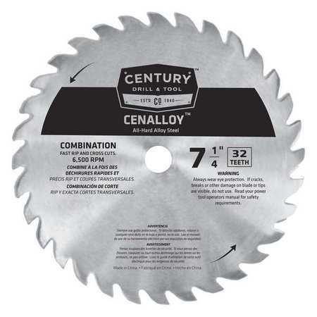 CENTURY DRILL & TOOL 7-1/4", 32-Teeth Combination Circular Saw Blade 08203