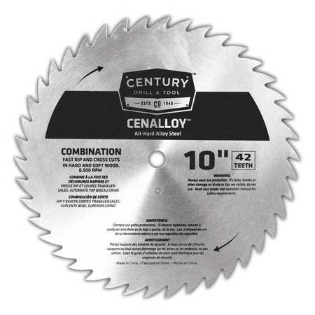 CENTURY DRILL & TOOL 10", 42-Teeth Combination Circular Saw Blade 08213