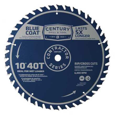 CENTURY DRILL & TOOL 10", 40-Teeth Contractor Combination Saw Blade 10213