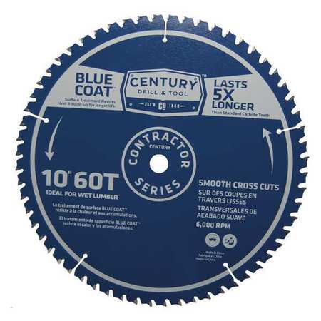 CENTURY DRILL & TOOL 10", 60-Teeth Contractor Finishing Blade 10216