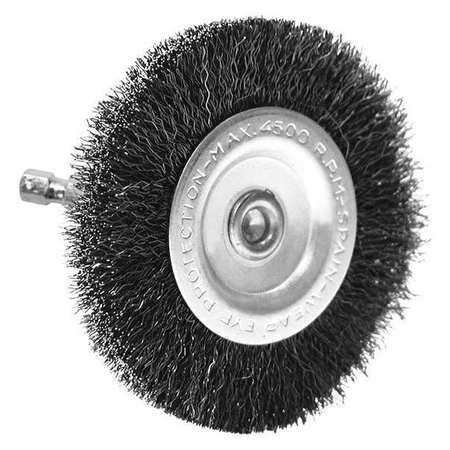 CENTURY DRILL & TOOL Crimped Radial Wire Brush, 3 in., Fine 76433