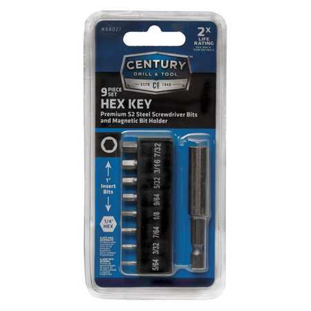 Century Drill & Tool 7 Piece SAE Hex Key Set, 68027 68027