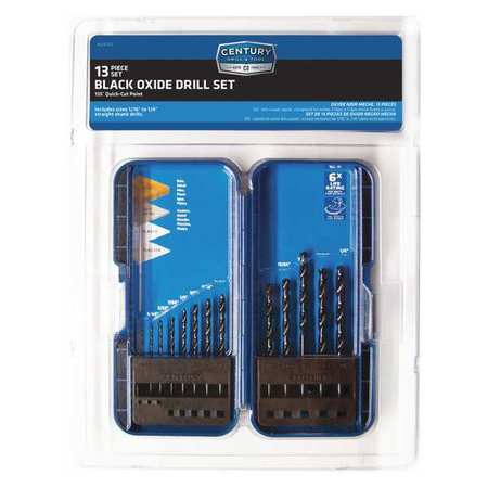 CENTURY DRILL & TOOL 13pc. Black Oxide 135 Degrees Drill Bit Set 24313