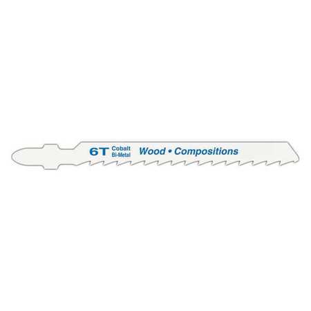 CENTURY DRILL & TOOL Bi-Metal Jigsaw, Blade 6T, T-Shank 06226