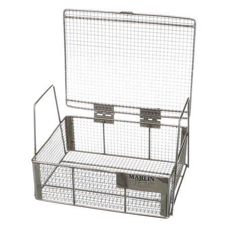 MARLIN STEEL WIRE PRODUCTS Silver Rectangular Parts Washing Basket, Stainless Steel 00-00368223-38