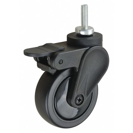 ZORO SELECT Stem Caster, Threaded, 3" Wheel Dia. 429H20