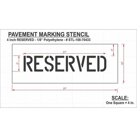 Rae Pavement Stencil, Reserved, STL-108-70433 STL-108-70433